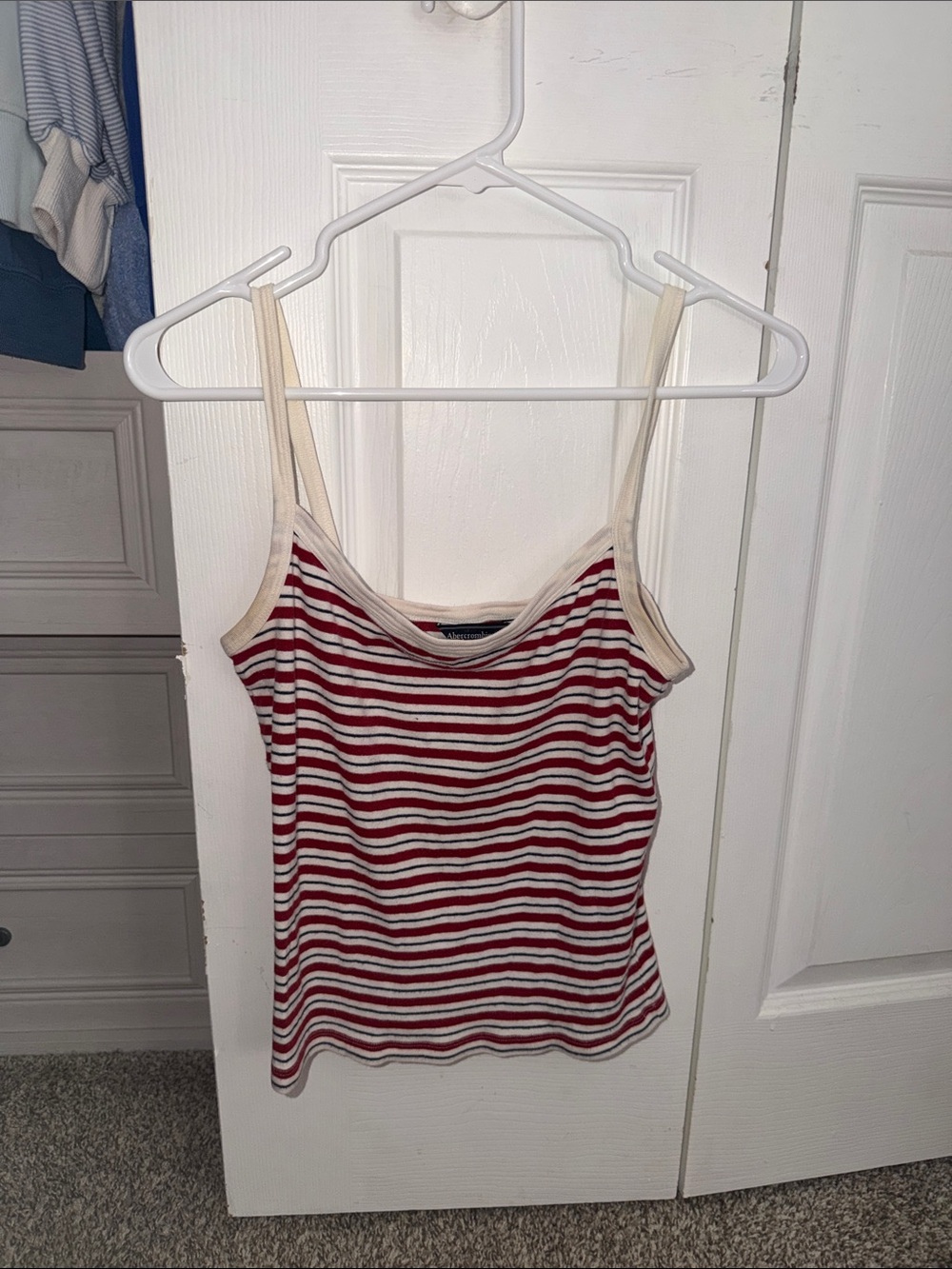 Early 2000s vintage Striped Red and White Spaghetti Strap Tank Top